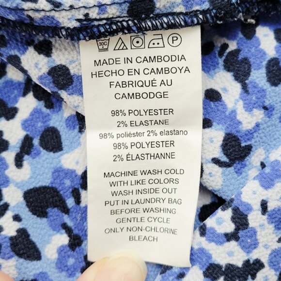 Michael Kors Blouse Blue Patterned Ruffle M - Picture 7 of 8